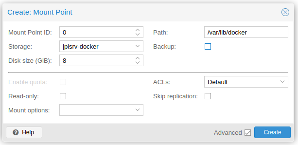 Add docker mount point