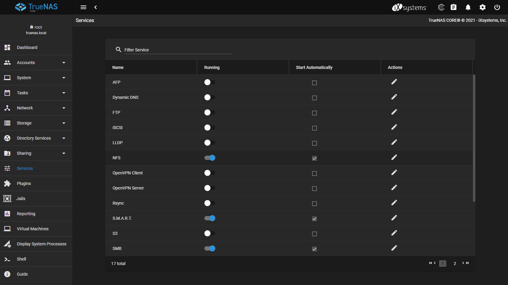 Enable NFS service