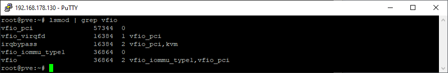 lsmod | grep vfio