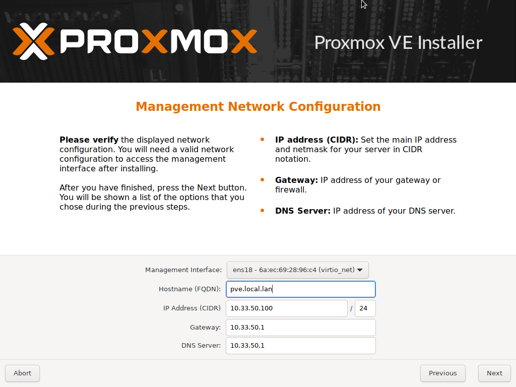 Configure network