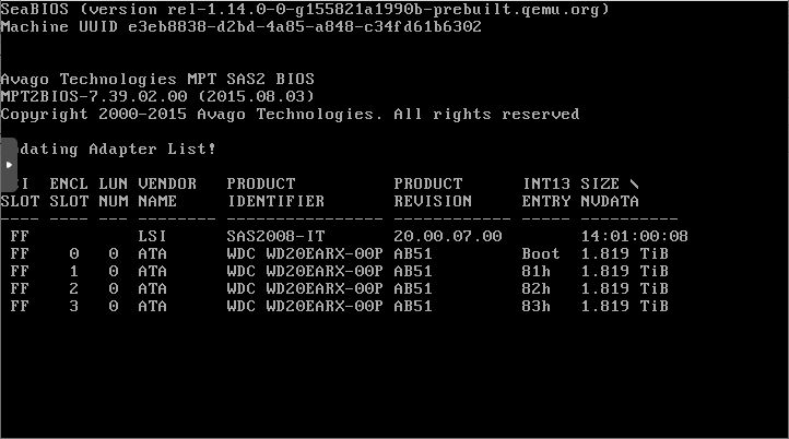 The HBA is booted inside the VM